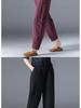 Damen Frühlings-Baumwoll-Leinen High Waist Schlankmachende Haremshose - Locker, Vielseitig, Große Größen Cropped Karottenstil