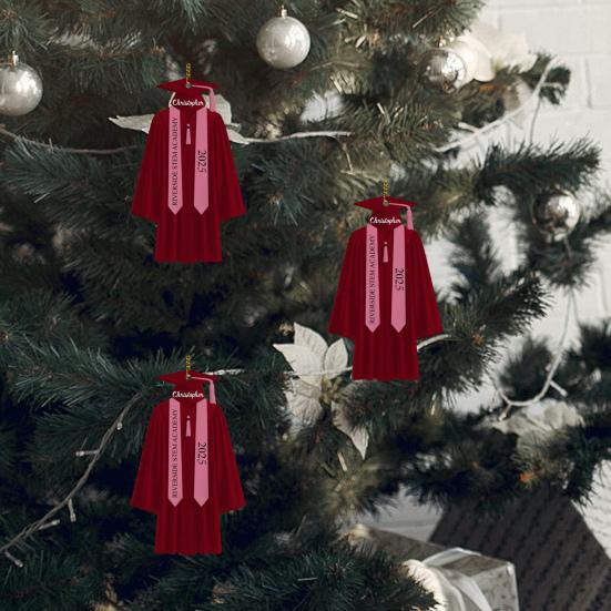 2D Personalized Graduation Ornaments Class of 2025 Graduation Gown Hanging Decoration Custom Name Year Acrylic Keepsake High School College Grad Gift
