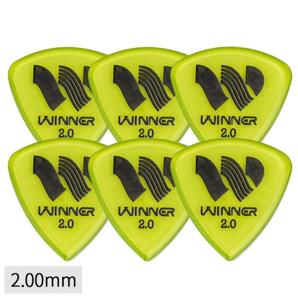 Professional 6 Pcs Winner Guitar Picks Large Triangular Anti-Slip Electric Guitar Picks 2.0MM Thick Guitar Parts Guitar Playing