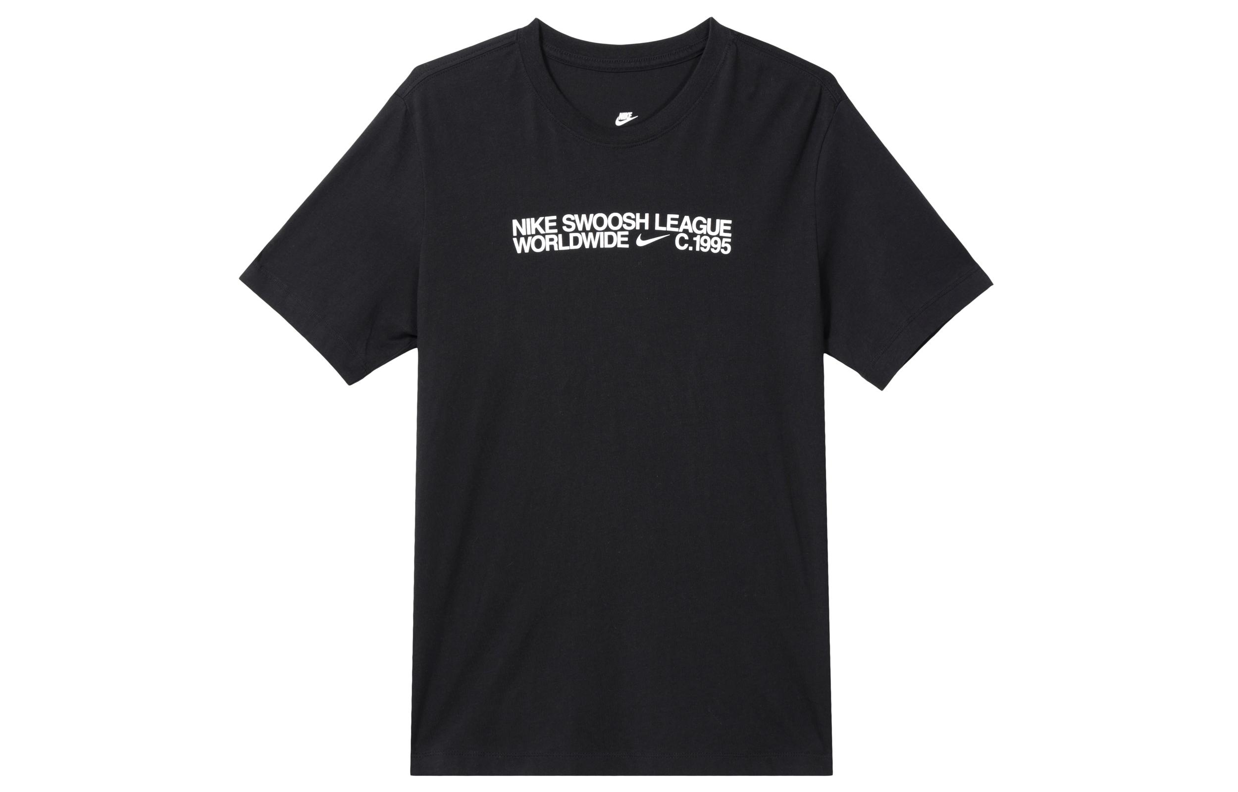 Nike Men's Black T Shirts Crew Neck Moderate Straight Fit Dm6410-010 Cm