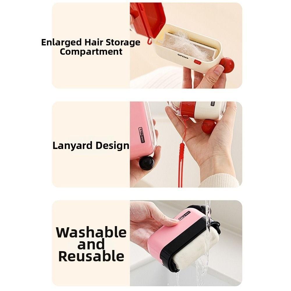 Reusable 2 in 1 Lint Roller Strong Adhesive with Hair Container Dust Removal Brush Suction Fluff Dust-proof Cover