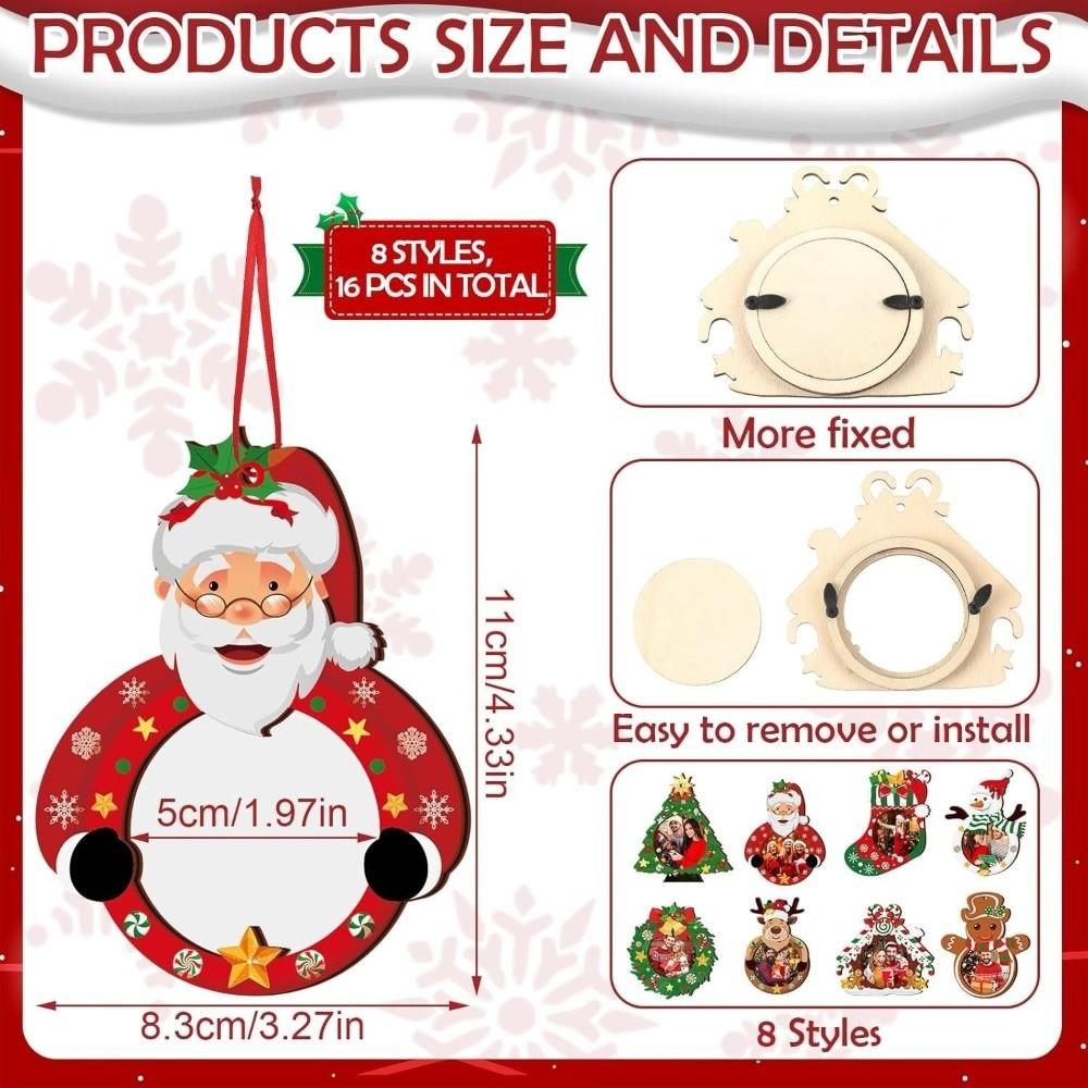 8/10Pcs DIY Christmas Tree Pendant Wooden Holiday Decorations Home Decor