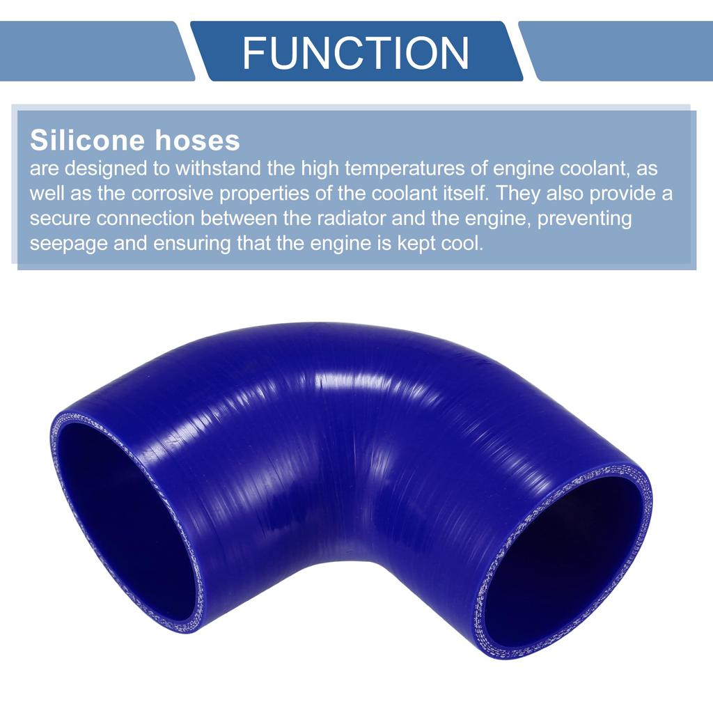 X AUTOHAUX 1pc Inner Diameter 70-80mm Length 90 Degree Blue Silicone Hose Silicone Tube