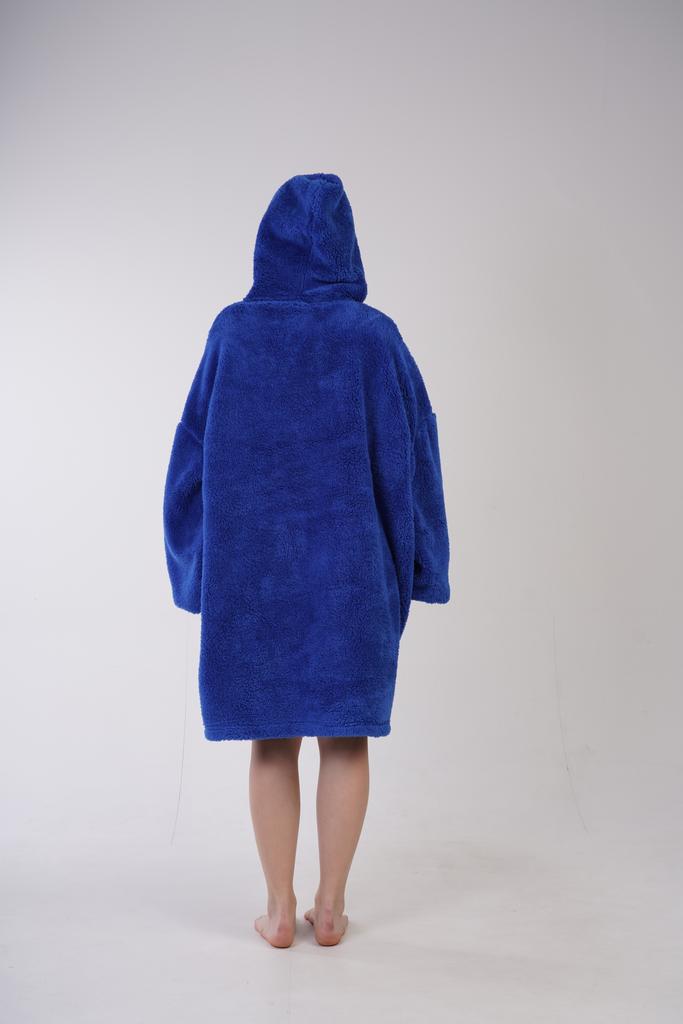 Bluza Koc Oversize Kocobluza Pluszowa 2W1 Szlafrok Z Kapturem Duża Gruba
