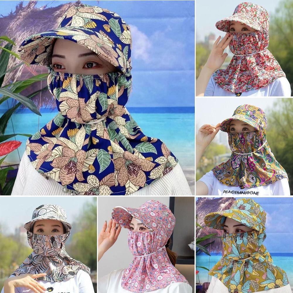 Anti-UV Tea Picking Cap Wide Brim Sunscreen Hat Casual Women's Ponytail Hat  Outdoor