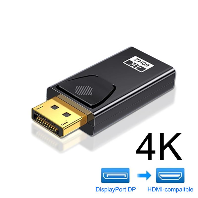 4K DisplayPort To HDMI-compatible Adapter Connector DP Male To HDTV Female Converter Vidio Audio Switcher Cable for PC TV Laptop