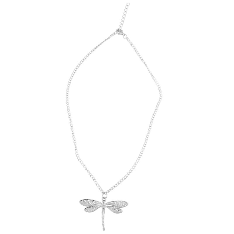 Elegant Zircon Dragonflies Pendant Necklace with Comfortable Fit Sturdy Alloy Charm Chain for Stylish Women Daily Use