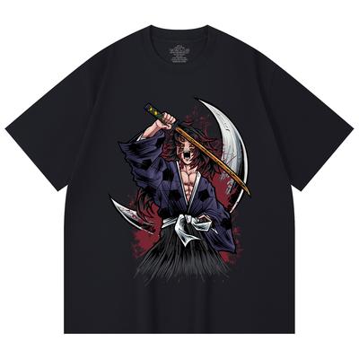 230 Gsm 100% Cotton Demon Slayer V5 Kokushibo Print Unisex Heavy Cotton T Shirt