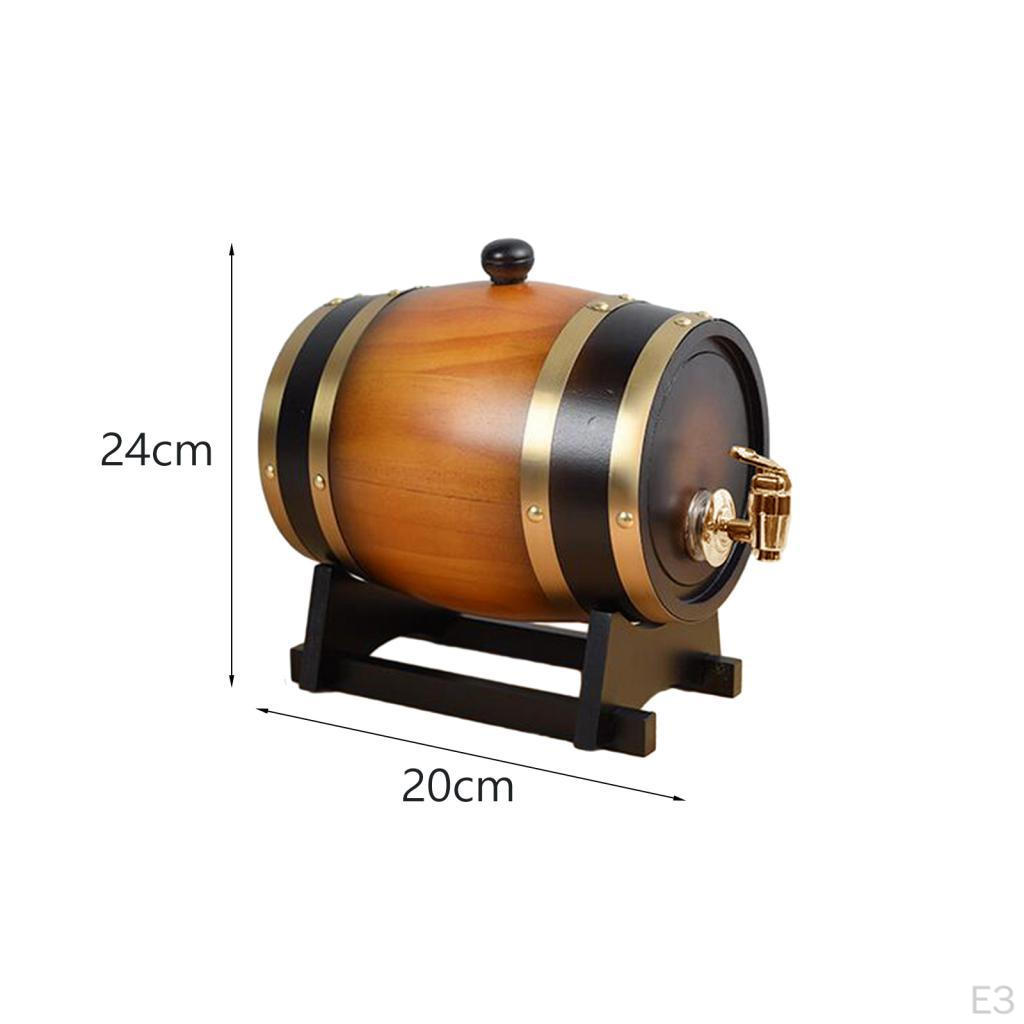 Premium Wooden Wine Barrel Dispenser with Stand - Elegant Beverage Container for Home Entertaining
