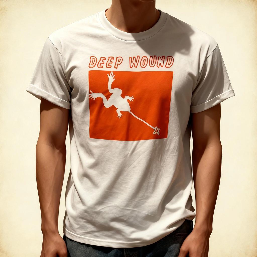 Vtg Deep Wound Band Gift For Fans Cotton White Full Size Shirt