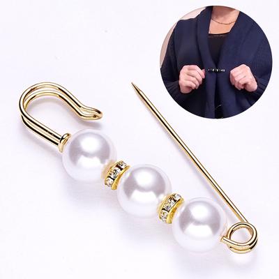 1PC Elegante Simulierte Perle Frauen Schmuck Zubehör Broschen Kleidung Ornament Strass