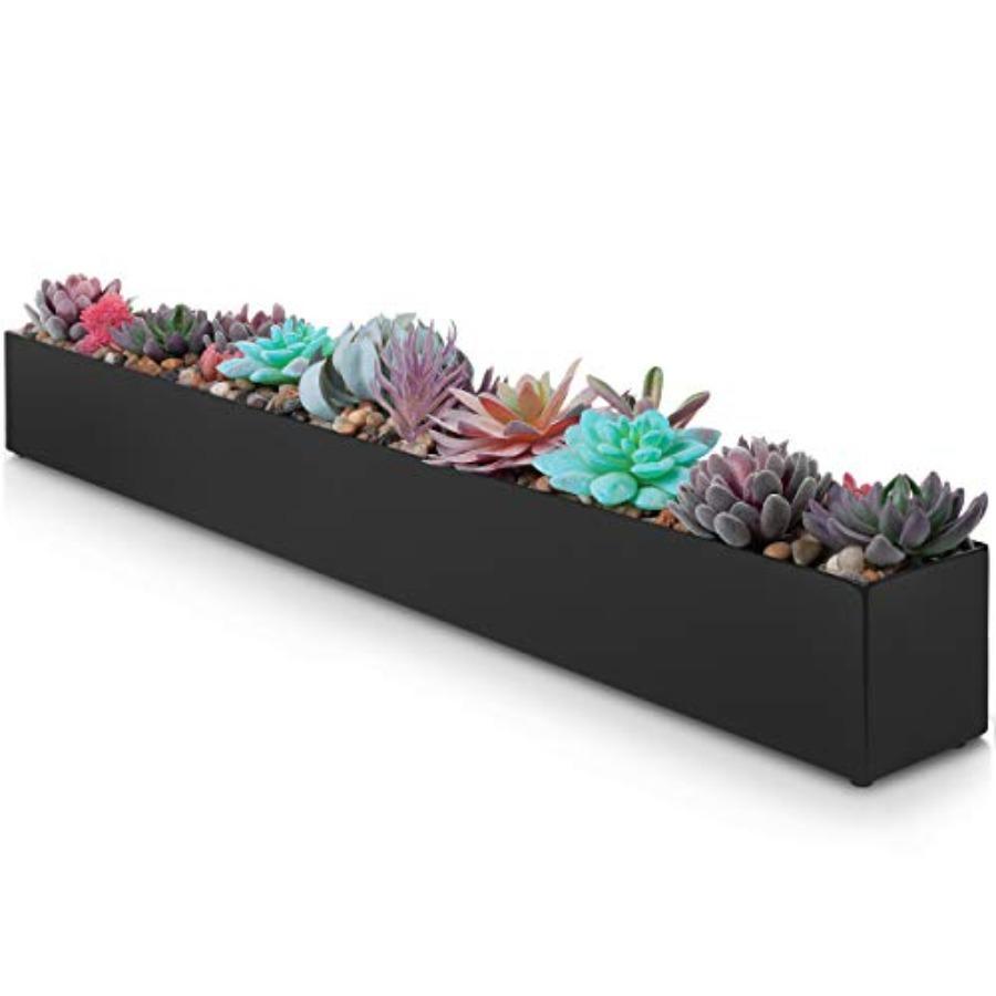 

Modern Rectangle Planter Box 32 Metal Planter Ideal for Long Succulent Rectangular Box for Table or Window Sill Trough for Indo United States