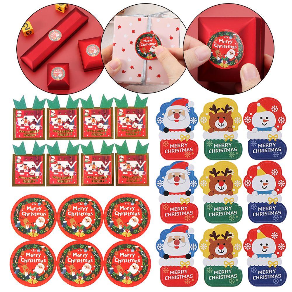 

Подарочные коробки, этикетка для упаковки, этикетки с печатью для печенья, рождественские наклейки, подарочная бумажная наклейка Санта-Клауса