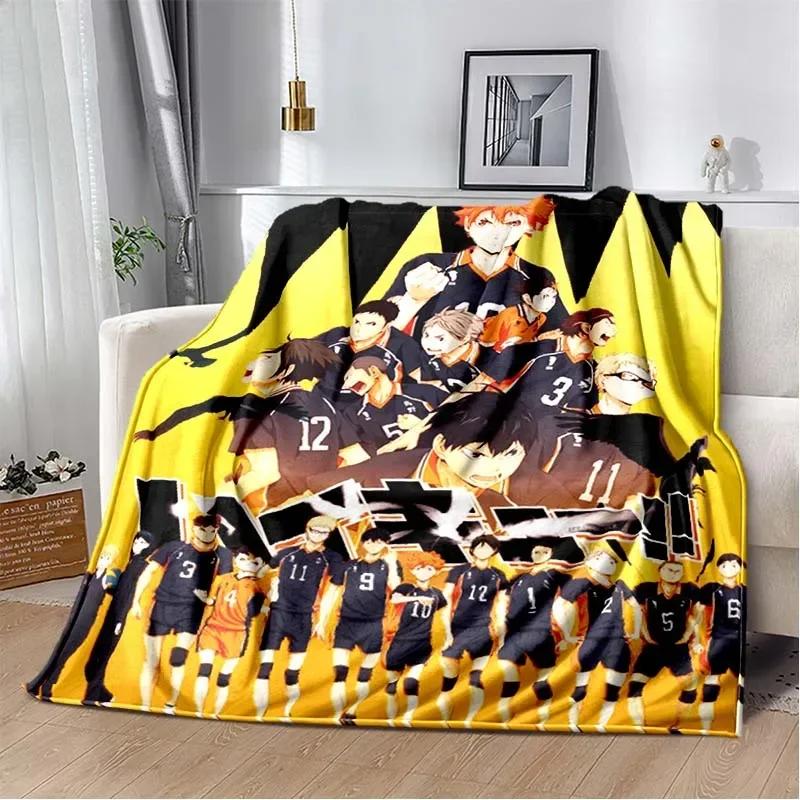Anime Haikyuu Cartoon Volleyball Blanket Flannel Soft Throw Blanket for Home Bedroom Bed Sofa Picnic Travel Office Throw Blanket