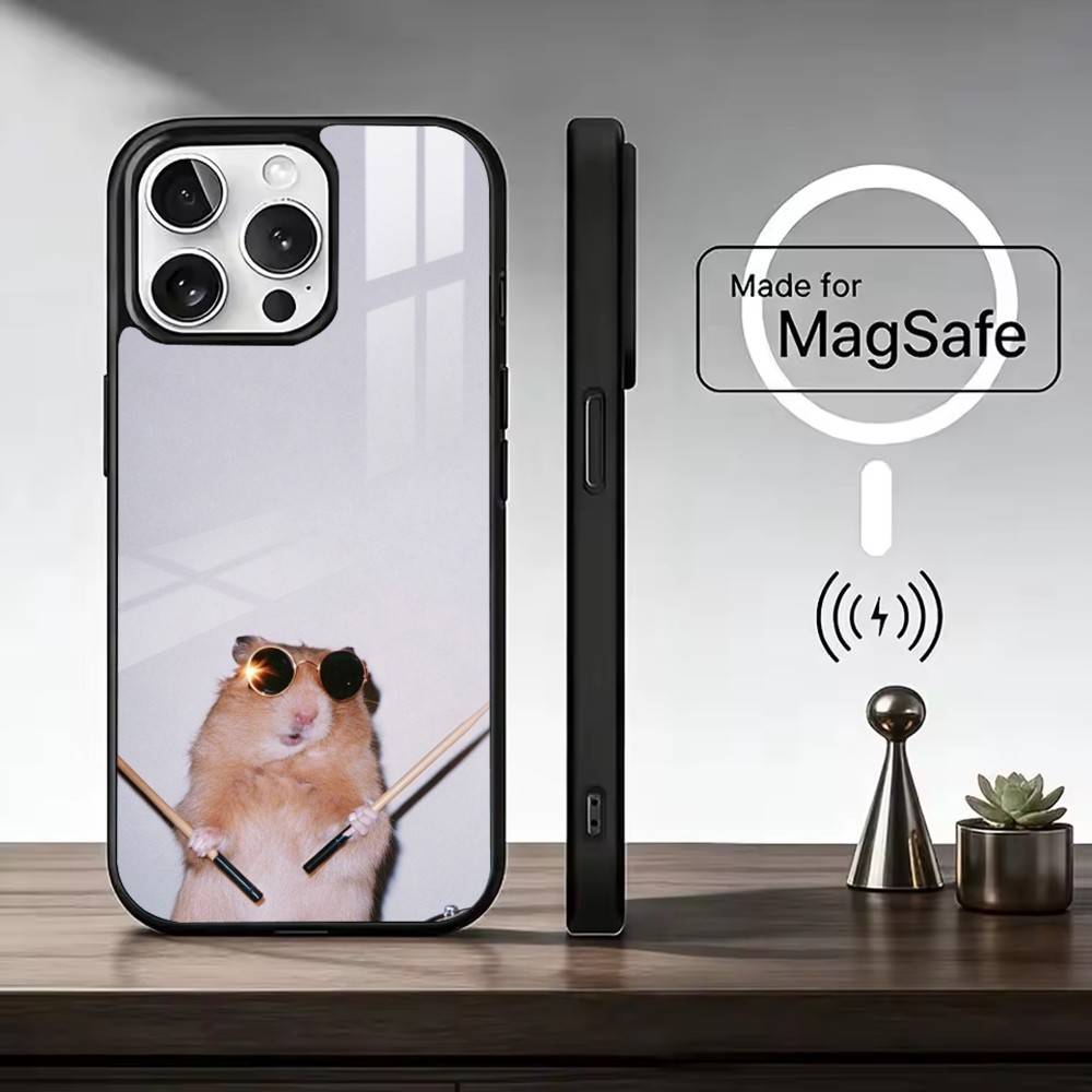 C-Cute Gym Hamster Phone Case For iPhone17,16,15,14,13,12,11 Plus,Pro Max Magnetic For Magsafe Wireless Charging