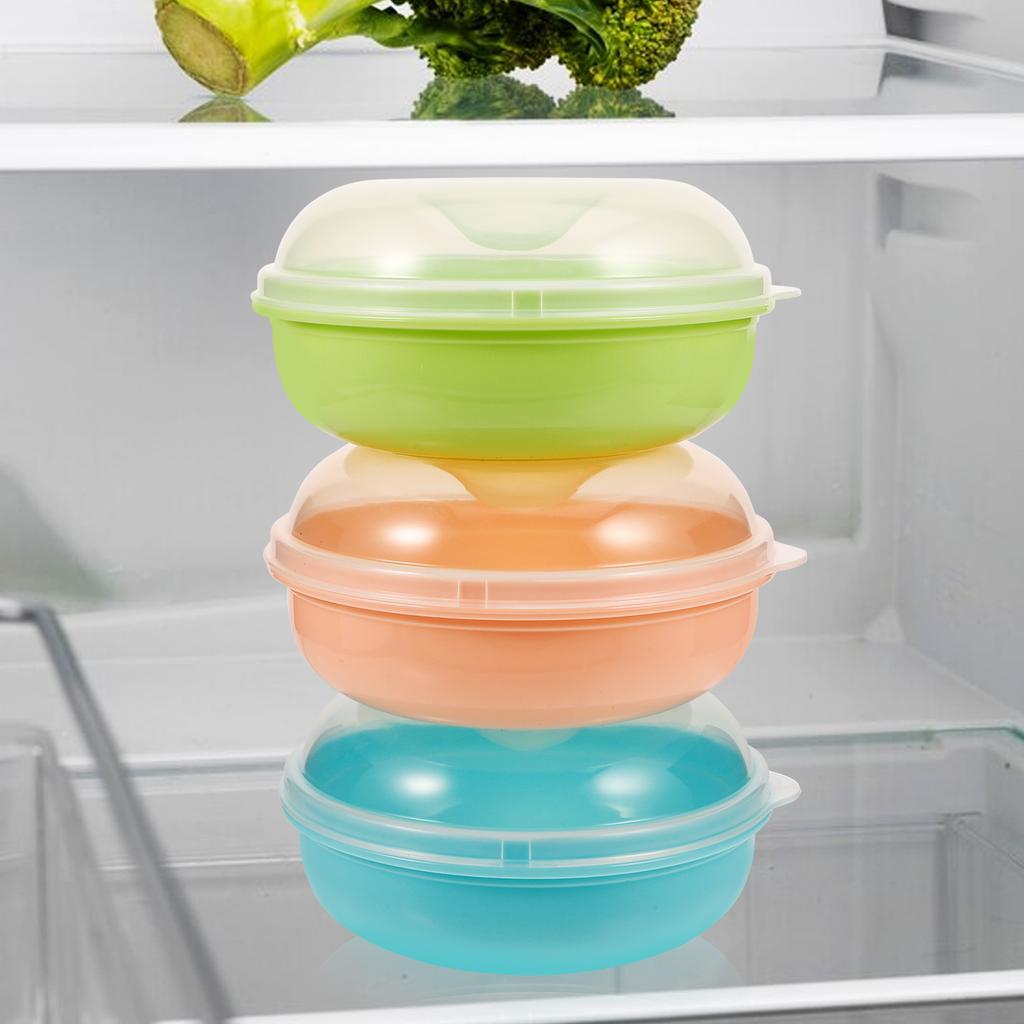 3 Pcs Bread Box Storage Cake Stand with Lid Cupcake Holder 1250X1250X650CM Pp Bagels Plain Boxes Keeper Container Airtight