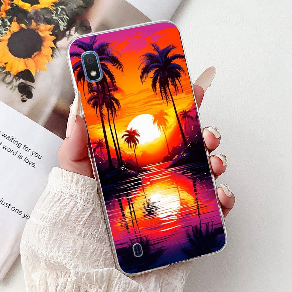 Clear For Samsung A10 Case SM-A105F Cute Fashion Flowers Painted Back Cover For Samsung Galaxy A10 Phone Case A105G A105M A105FN