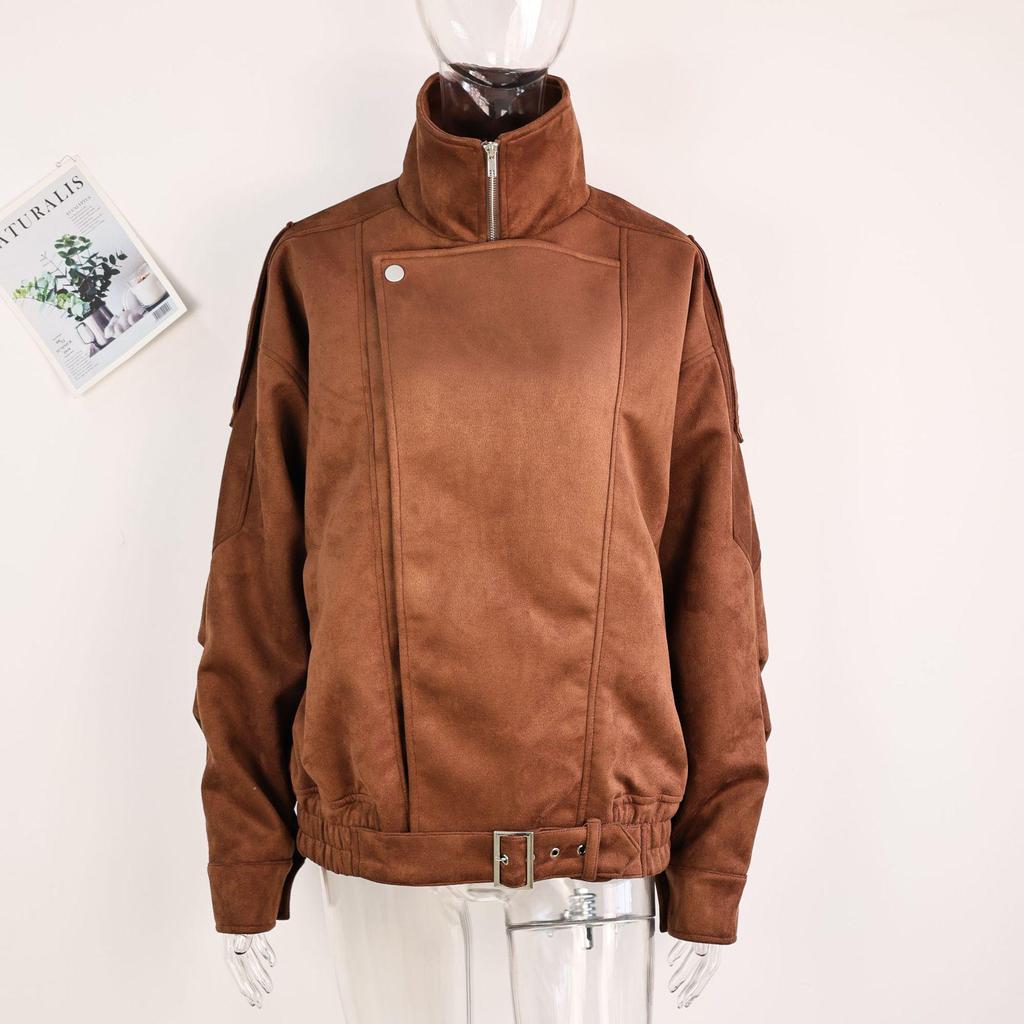 2024 Y2K Retro Braune Kurze Lockere Jacke für Damen - Frühling & Herbst Kollektion