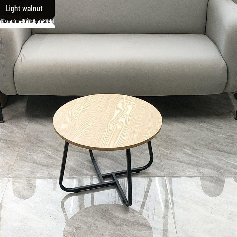 Walnut Minimalist Round Side Table – Italian Luxury Coffee Table for Living Room