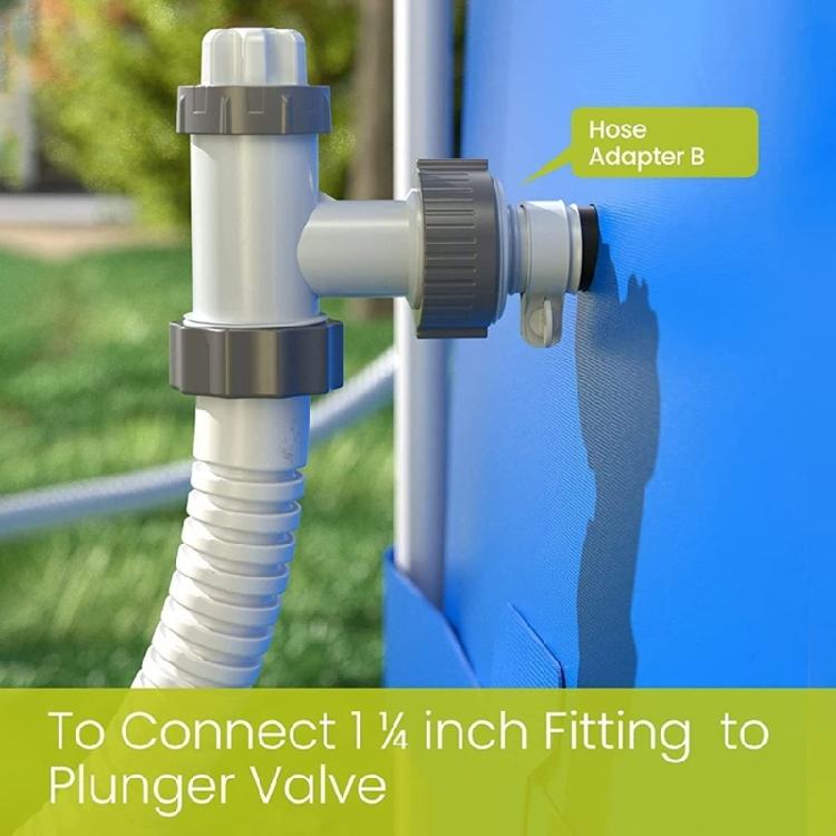 Pool Hose Reducers 1.5inch To 1.25inch Threaded Adapters with Clamps Washers Suitable for Above Ground Pool Pump Hoses