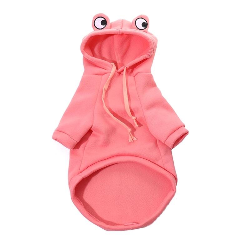 

Lovely Dog Coat for Medium Large Dogs Halloween Hoodie for Pet Dog Spring Coat Frog Two-Legged Pullover Clothing S рожевий