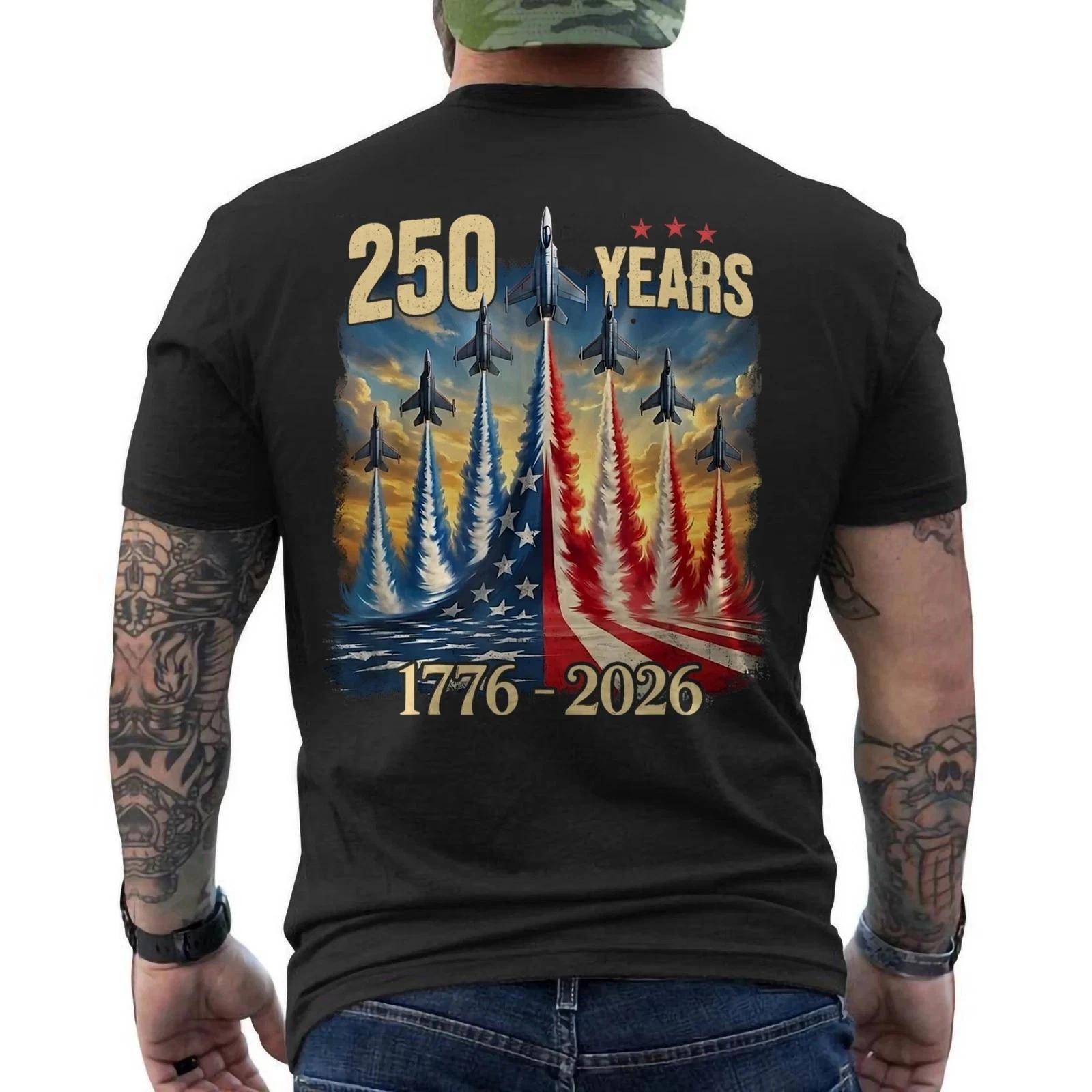 

250 Лет Америка Юбилей Истребители 250-й День Рождения 1776-2026 Футболка НА СПИНЕ 4XL
