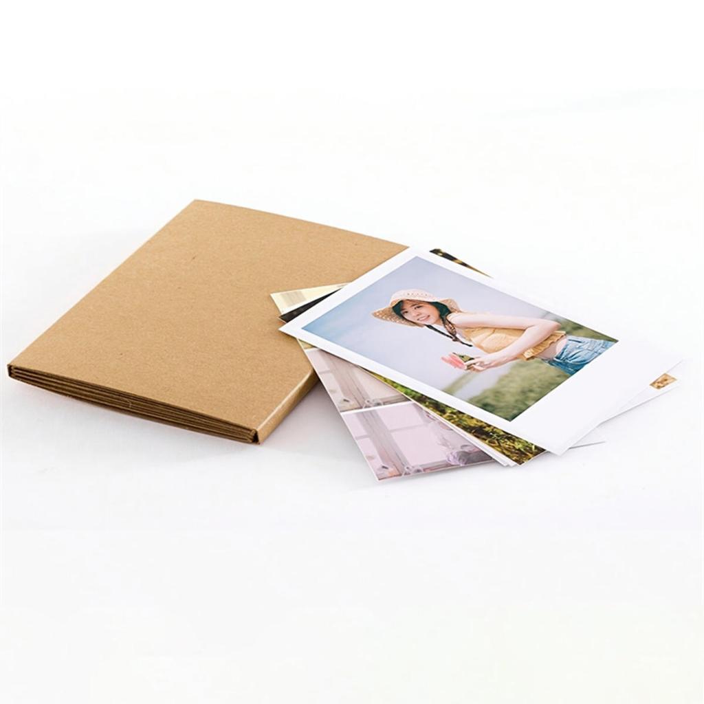 Creative Small Card Photo Postcard Storage Book Kraft Paper Folding DIY Handmade Packaging Folding Insert Blank Photo Album