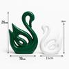 Home Decor Lucky Swan Couple, Green White, Piano Finish Ceramic Figures(Set of 2 Pc, )