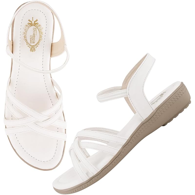 Shoetopia Women'S Snd-1080 Flat Sandal-6 Kids Uk (Snd-1080-White)-Eu39