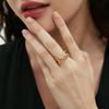 Yori Simple Hollow Hammer Pattern Open Ring 18K PVD Plated Stainless Steel Waterproof Metal Fashion Jewelry Bijoux Gift