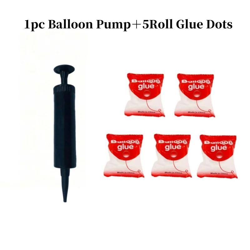 1/3/5PC Balloon Pump Balloon Glue Dot Portable Hand Push Balloons Inflator Accessories Wedding Birthday Party Celebration Tools