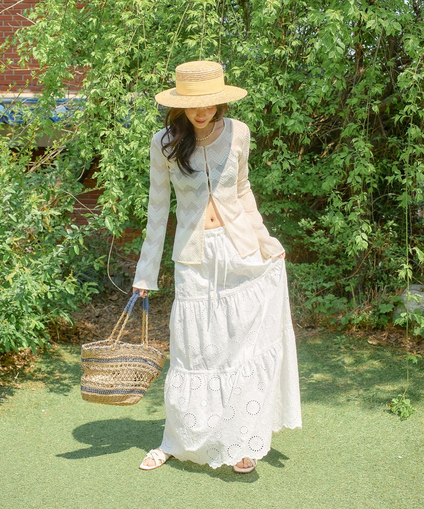 Salon De Yon Marine Grace Long Skirt_ White