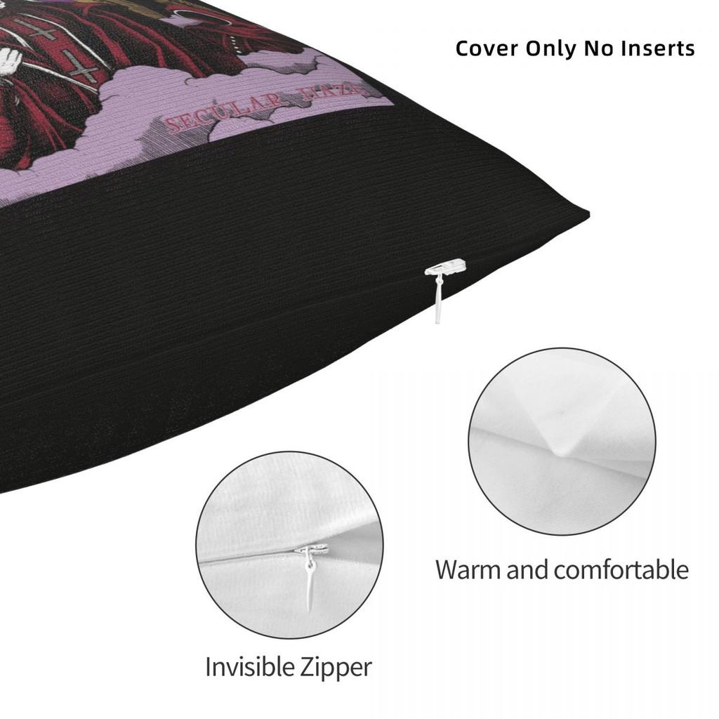 Rock Band Ghost BC Square Pillowcase Cushion Cover Pillow Case Throw Pillow Cover for Home Bedroom Car