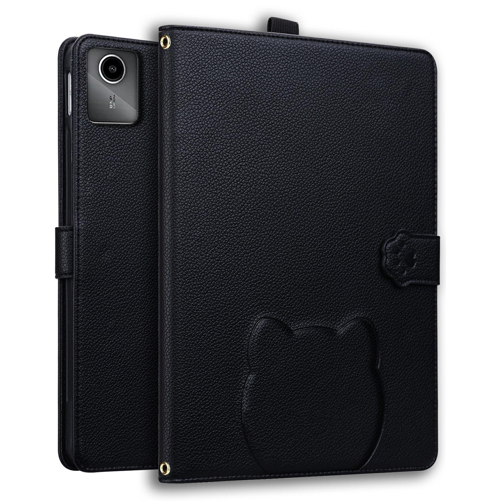 

Wallet Case for Lenovo Xiaoxin Pad 2025/Tab K11 Gen 2/Idea Tab/M11 Leather Stand Table Cover with Stylus Holder, 3D Effect Cat Pattern A