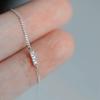 925 Sterling Silver Bracelet with 18K Gold Plating & Three Diamond Zirconia Inlays - Versatile Minimalist Design