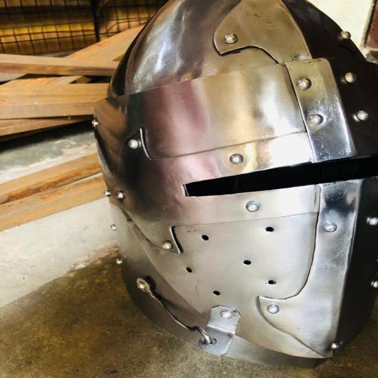 Medieval Barbuta Visor Helmet, Knight Helmet, Warrior Helmet, Best gift, Home Decor item