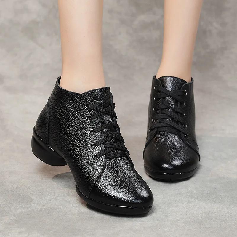 Women's Genuine Leather Boots Luxury Elegant Casual Ankle Moccasins For Women Trends 2024 Comfortable Outdoor Medium Heel Shoes