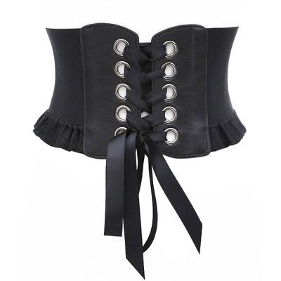 Wide Corset Leather Belt Slimming Body Bowknot Waist Belt Wide Elastic Waistband Cinto Sobretudo PU Leather Femme Fajas Ceinture