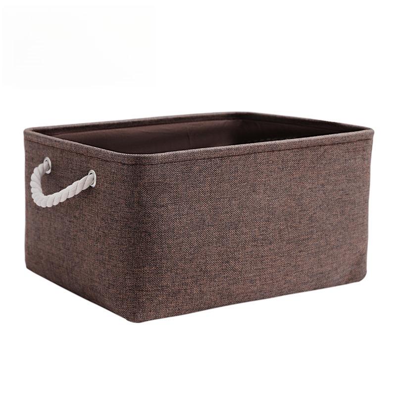 Desktop Miscellaneous Clothing Storage Rack Thick Cotton and Linen Solid Color Storage Basket Household Folding Storage Box