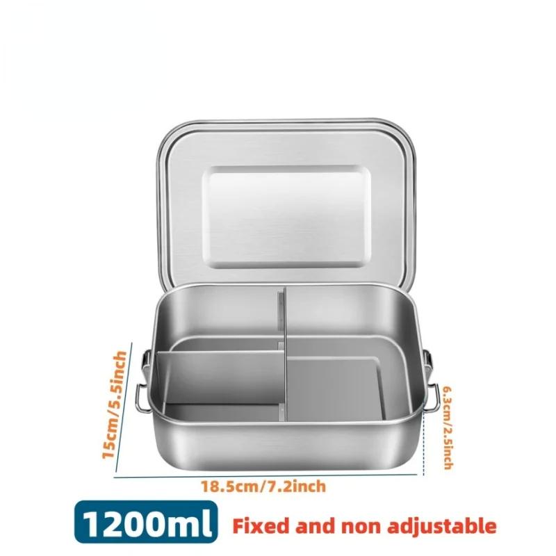 Stainless Steel Lunch Box for Kids And Adults, Portable Leak-Proof Bento Box, Travel Food Meal Prep Container Dishwasher Safe