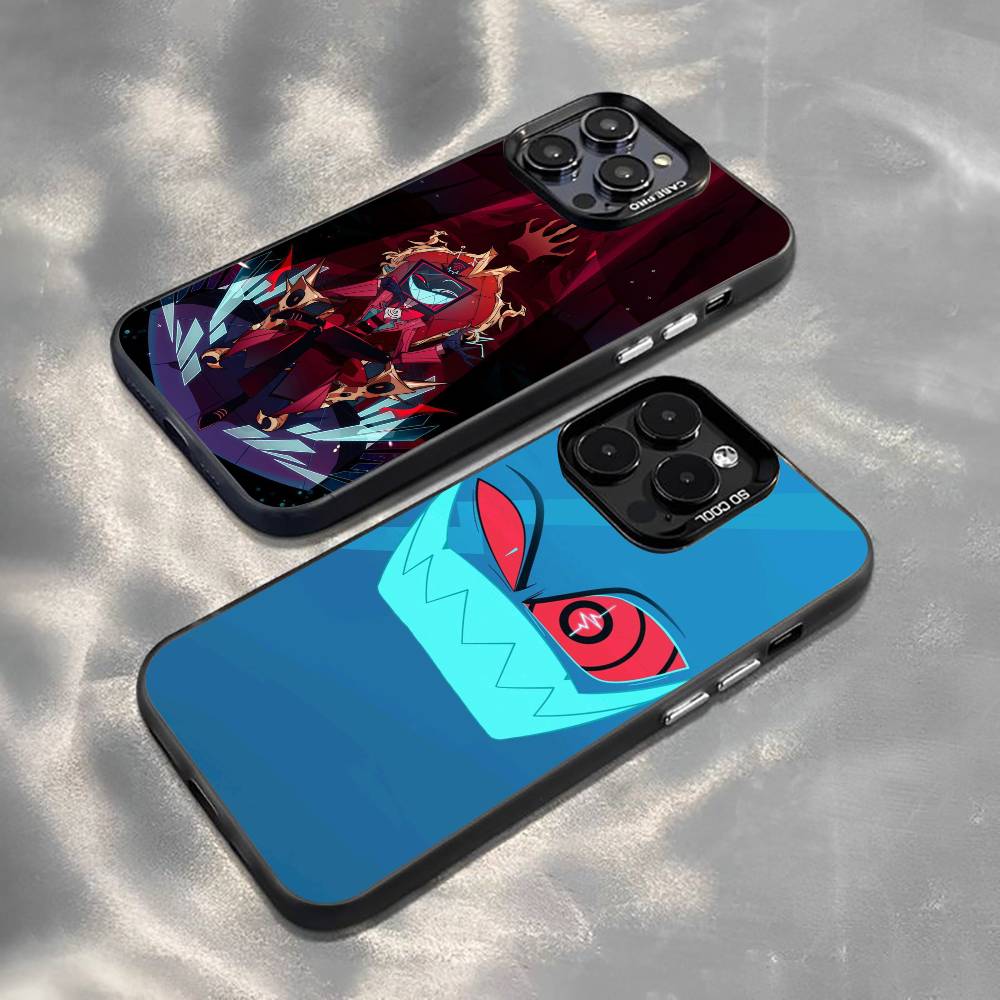 H-Hazbin V-Vox Phone Case For iPhone 17,16,15,14,13,12,11 Plus,Pro Max,XS,Colored Silver Plated Inside Cover