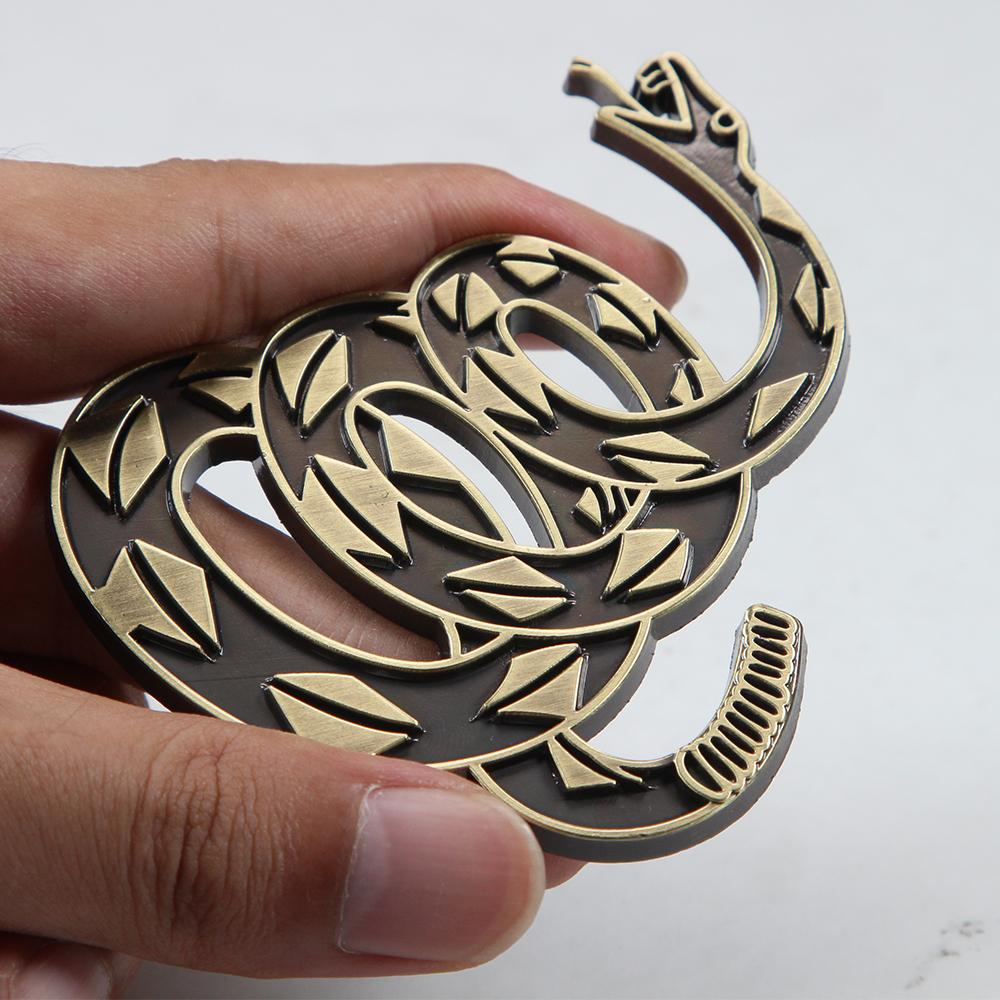 1Pc 3D Snake Badge Decal Dont Tread on Me Metal Car Sticker Gadsden Flag Auto Emblem for Automotive Truck SUV Motorcycle