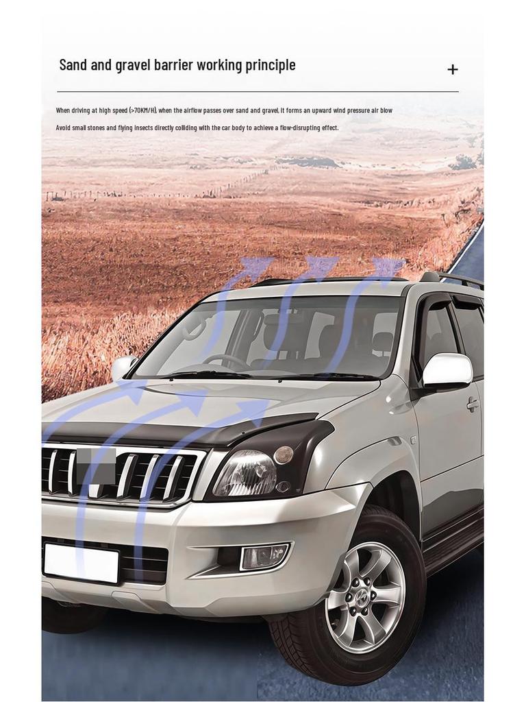 Black Hood Sand and Stone Guard for Mazda BT50 - Car Protective Modification Part