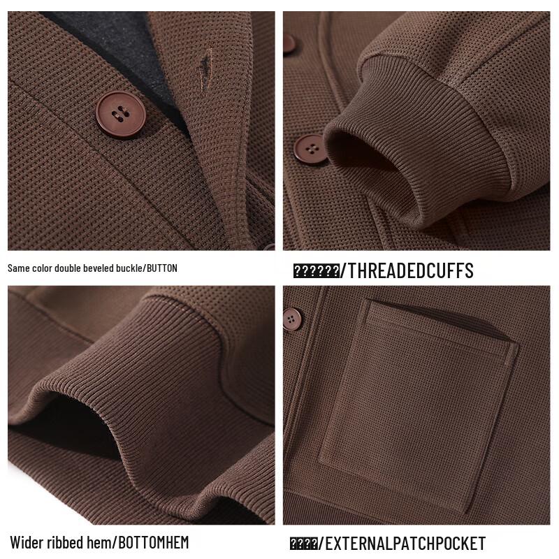 Baleno Men's Waffle Fleece-Lined Cardigan Jacket