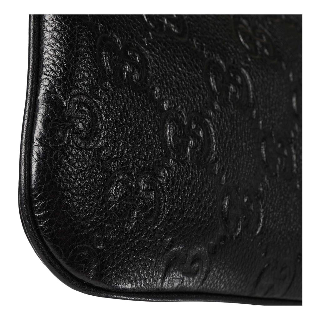Gucci GG Emblem Logo Embossed Pebbled Leather Mini Crossbody Bag Women bags Black 815278-AAEEM-1000