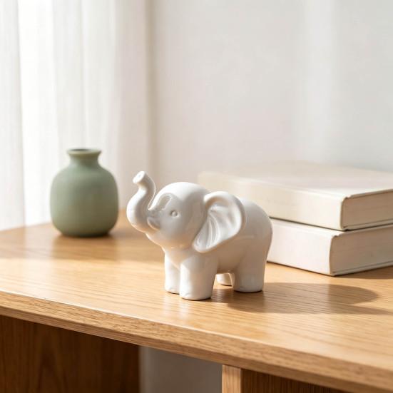 Minimalist Room Decor Accessories Mini Resin Elephant Figurine, Good Luck Statue Tabletop Decor, Decorative Desktop Small Ornament for Home