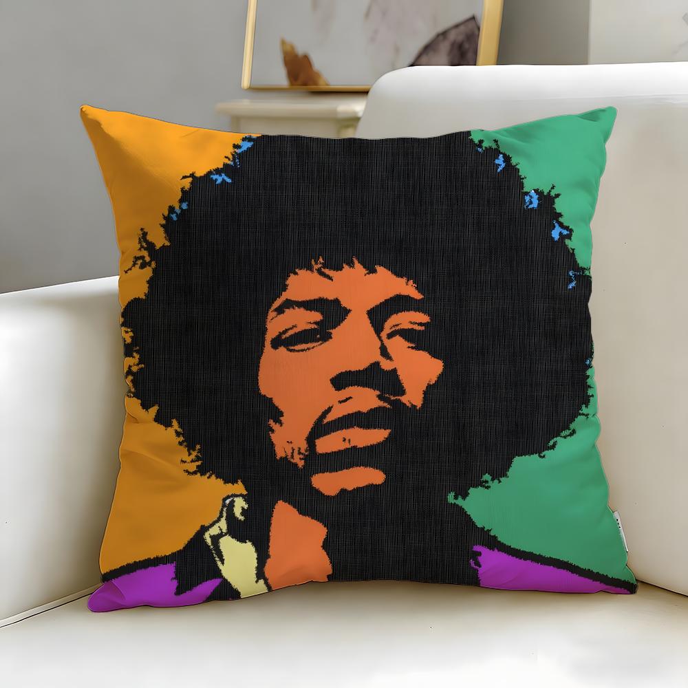 Klasický zpěvák Jimi Hendrix Povlak na polštář Měkký a snadno pratelný Povlak na polštář – Univerzální pro pohovku, postel, cestování a kancelář