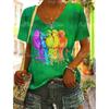Women Tshirt Summer Colorful Print Gradient Clothing V Neck Short Sleeve Animal Tops Streetwear Fashion Oversized Girls T-Shirts