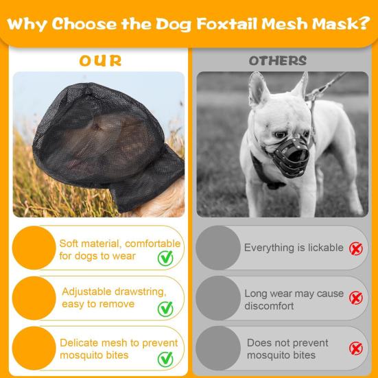 Field Guard for Dogs Field Net Guard Dog Foxtail Protection Hood To Prevent Foxtails Thorns Rocks Insects Dog Face Guard for Outdoor Hiking Camping