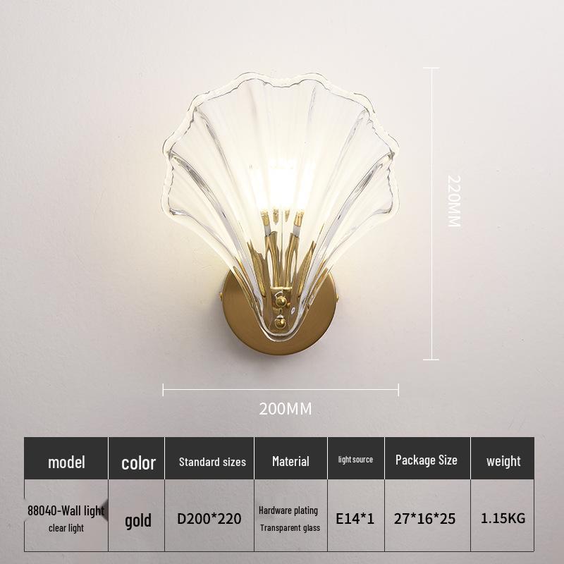 

Elegant Shell Wall Lamp for Living Room, Bedroom, Hotel, and Corridor Décor No Light Source